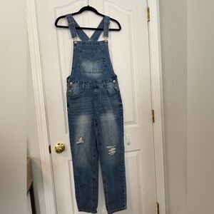 Wallflower Women’s Classic Blue Denim Overalls